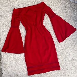 Red Off the Shoulder Cocktail Dress size S